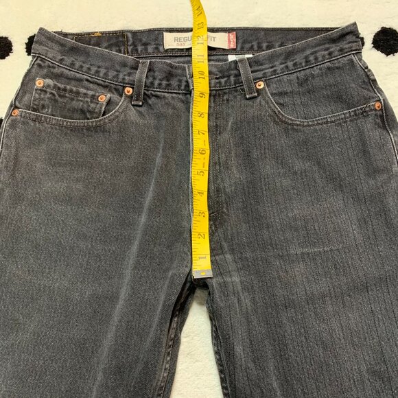 Vintage Y2K Levi's 505 Regular Fit Faded Washed Black Denim Straight Leg Jeans - Picture 8 of 13